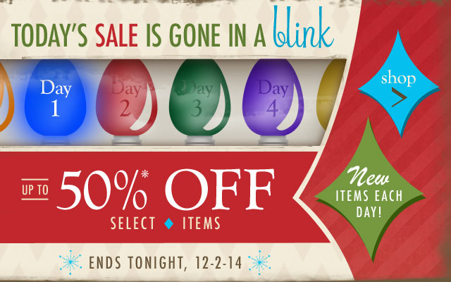 Creative mimics an old Christmas tree lights box for this 4-day sale
