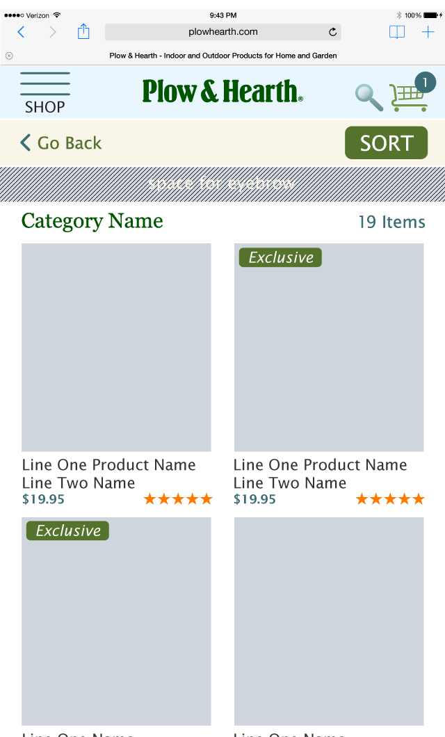 Plow&Hearth Mobile Category Page Skin