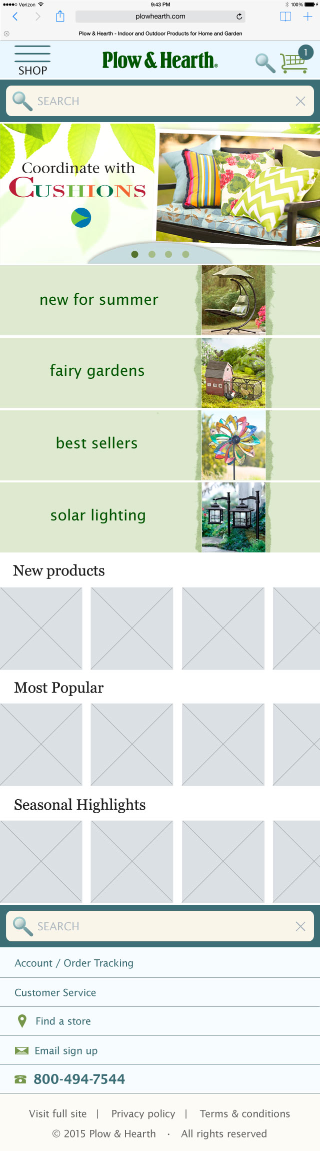 Plow&Hearth Mobile Home Page Skin