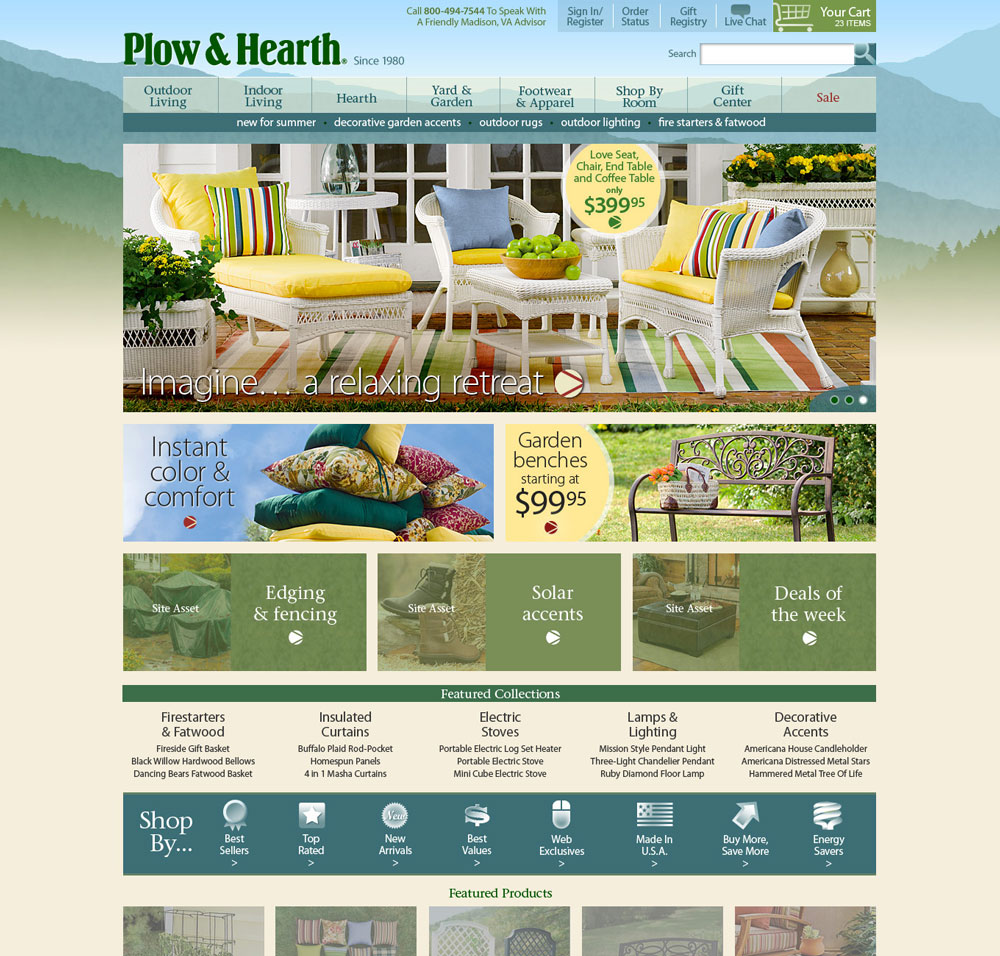 Plow&Hearth Home Page Re-Design, 2013
