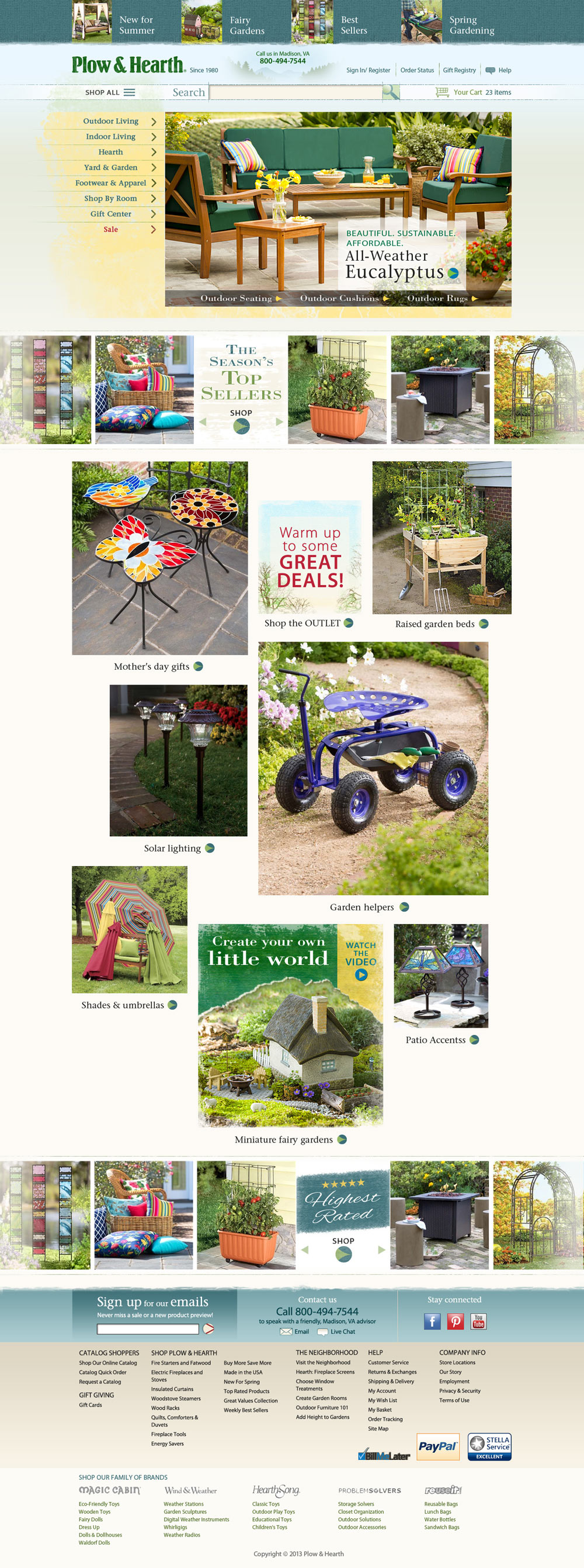 Plow&Hearth Home Page Re-Design option, 2015